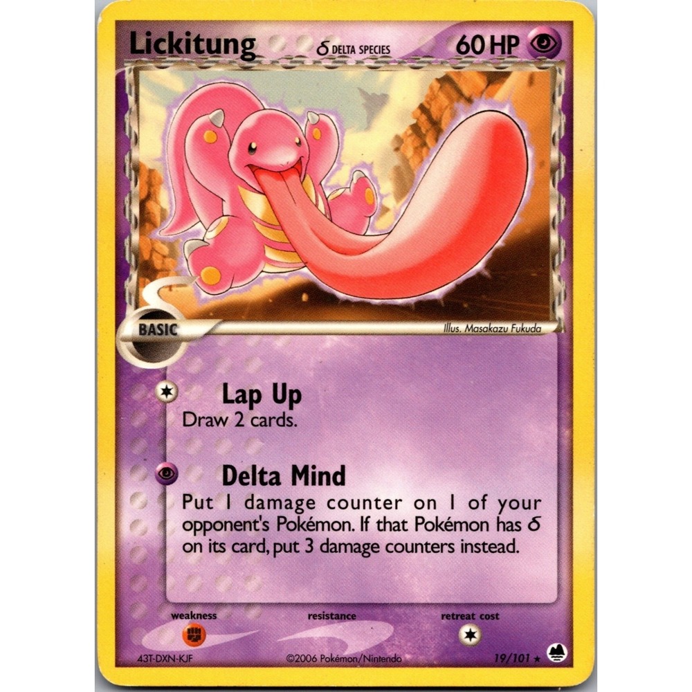 Pokemon Lickitung Delta Species Rare Dragon Frontiers 19/101 Psychic Type LP